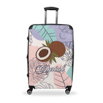 Coconut and Leaves Suitcase - 28" Large - Checked w/ Name or Text