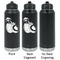 Coconut and Leaves Laser Engraved Water Bottles - 2 Styles - Front & Back View