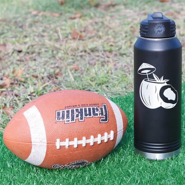 Coconut and Leaves Laser Engraved Water Bottles - In Context