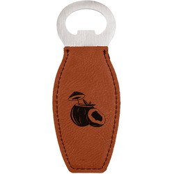 Coconut and Leaves Leatherette Bottle Opener - Double Sided
