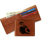 Coconut and Leaves Leather Bifold Wallet - Open Wallet In Back