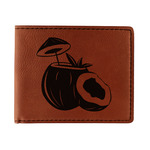 Coconut and Leaves Leatherette Bifold Wallet - Double Sided (Personalized)