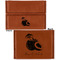 Coconut and Leaves Leather Business Card Holder - Front Back