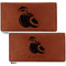 Coconut and Leaves Leather Checkbook Holder Front and Back