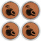Coconut and Leaves Leather Coaster Set of 4