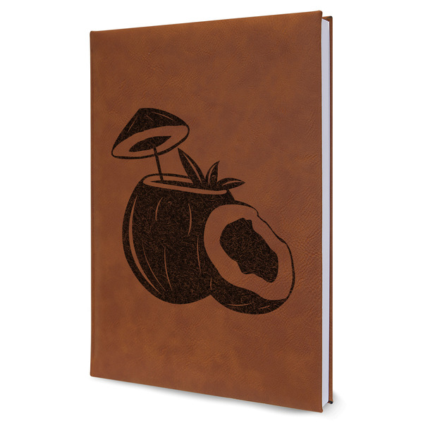 Custom Coconut and Leaves Leather Sketchbook