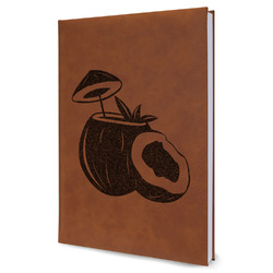 Coconut and Leaves Leather Sketchbook - Large - Single Sided