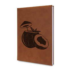 Coconut and Leaves Leather Sketchbook - Small - Double Sided (Personalized)