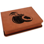 Coconut and Leaves Leatherette 4-Piece Wine Tool Set