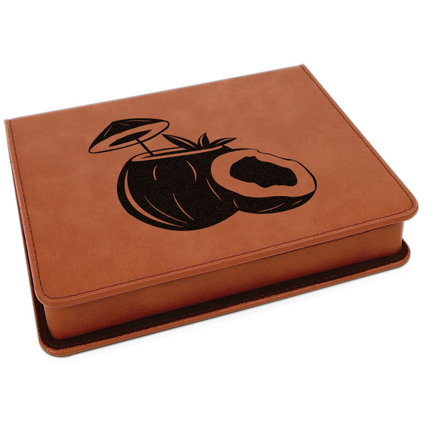 Custom Coconut and Leaves Leatherette 4-Piece Wine Tool Set