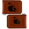 Coconut and Leaves Leatherette Magnetic Money Clip - Front and Back