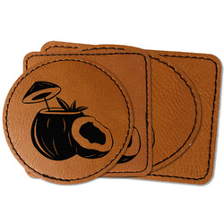 Coconut and Leaves Faux Leather Iron On Patch