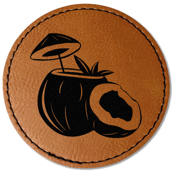 Coconut and Leaves Leatherette Patches - Round