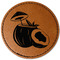 Coconut and Leaves Leatherette Patches - Round