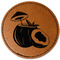 Coconut and Leaves Faux Leather Iron On Patch - Round