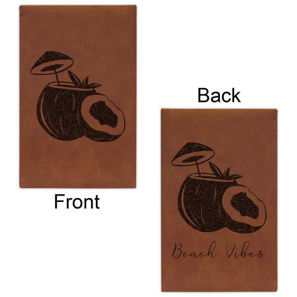 Coconut and Leaves Leatherette Sketchbooks - Small - Double Sided - Front & Back View