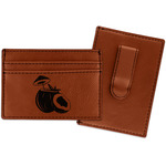 Coconut and Leaves Leatherette Wallet with Money Clip