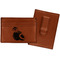 Coconut and Leaves Leatherette Wallet with Money Clips - Front and Back