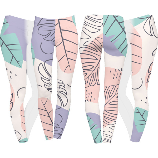 Coconut and Leaves Leggings Turn Around - Apvl