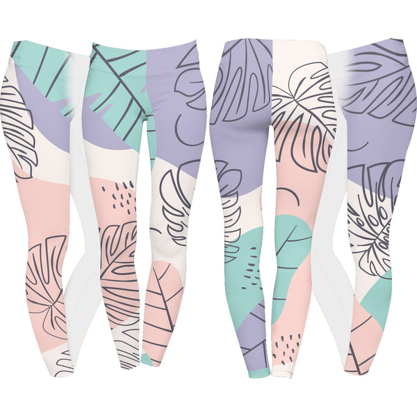 Coconut and Leaves Leggings Turn Around - Apvl