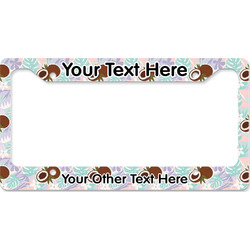 Coconut and Leaves License Plate Frame - Style B (Personalized)