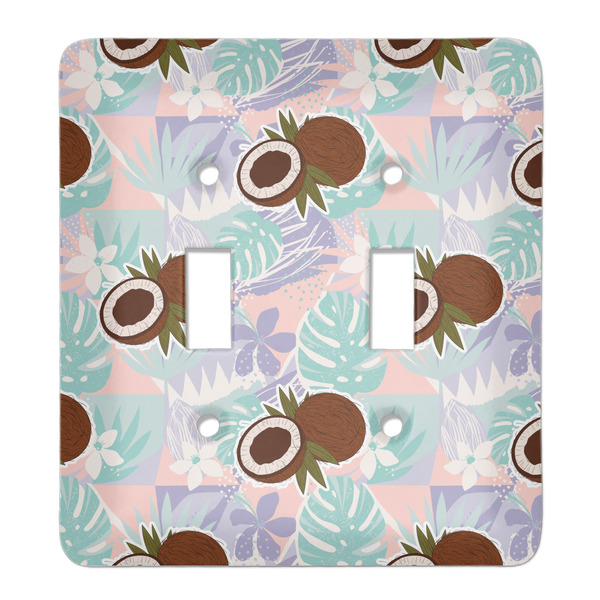 Custom Coconut and Leaves Light Switch Cover (2 Toggle Plate)