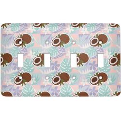 Coconut and Leaves Light Switch Cover (4 Toggle Plate)