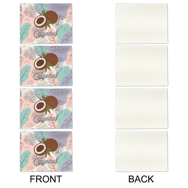 Coconut and Leaves Linen Placemat - APPROVAL Set of 4 (single sided)