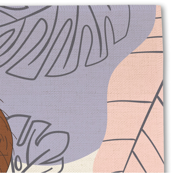 Coconut and Leaves Linen Placemat - DETAIL