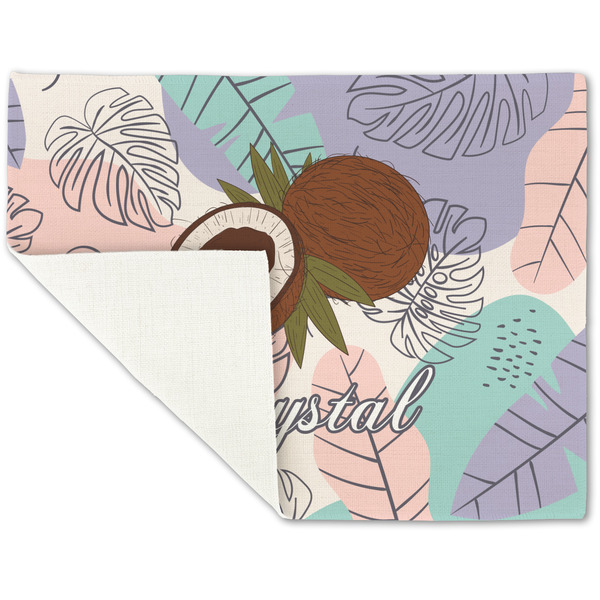 Coconut and Leaves Linen Placemat - Folded Corner (single side)