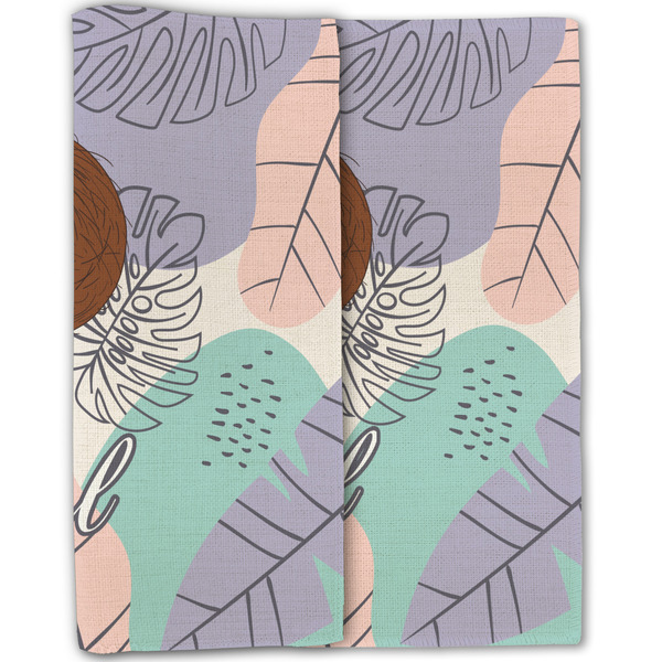 Coconut and Leaves Linen Placemat - Folded Half (double sided)