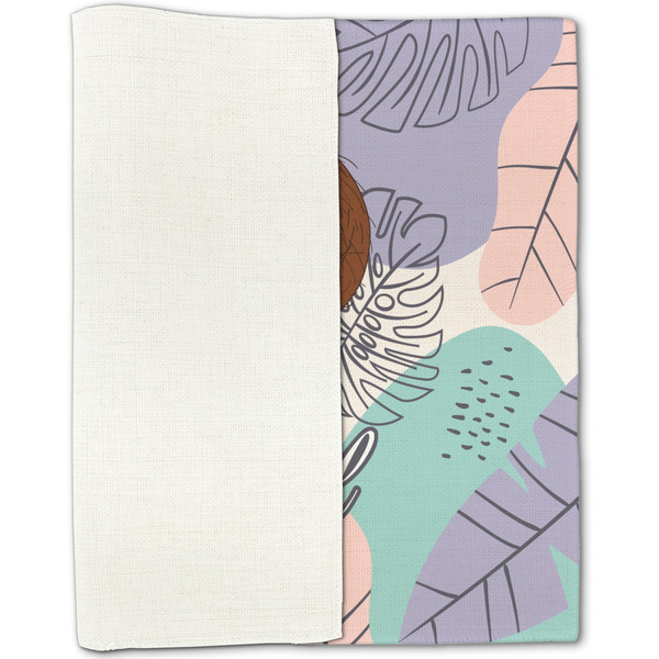 Coconut and Leaves Linen Placemat - Folded Half