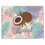 Coconut and Leaves Single-Sided Linen Placemat - Single w/ Name or Text