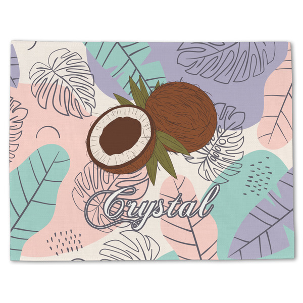 Coconut and Leaves Linen Placemat - Front