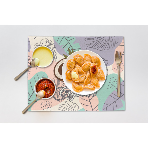 Coconut and Leaves Linen Placemat - Lifestyle (single)
