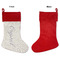 Coconut and Leaves Linen Stockings w/ Red Cuff - Front & Back (APPROVAL)