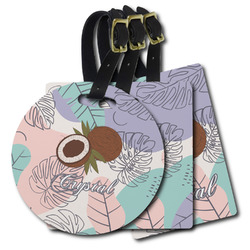 Coconut and Leaves Plastic Luggage Tag (Personalized)