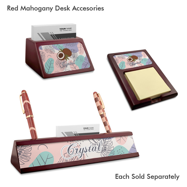 Coconut and Leaves Mahogany Desk Accessories