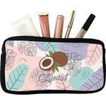 Coconut and Leaves Makeup / Cosmetic Bag - Small w/ Name or Text