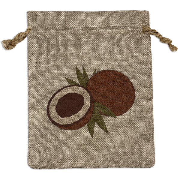 Custom Coconut and Leaves Burlap Gift Bag