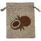 Coconut and Leaves Medium Burlap Gift Bag - Front