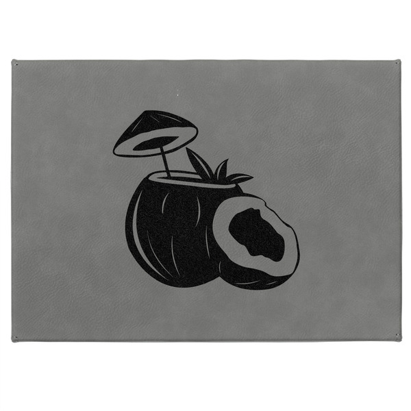 Coconut and Leaves Medium Gift Box with Engraved Leather Lid - Approval