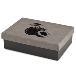 Coconut and Leaves Gift Boxes w/ Engraved Leather Lid