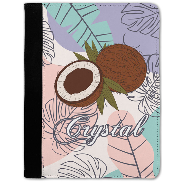 Custom Coconut and Leaves Notebook Padfolio - Medium w/ Name or Text