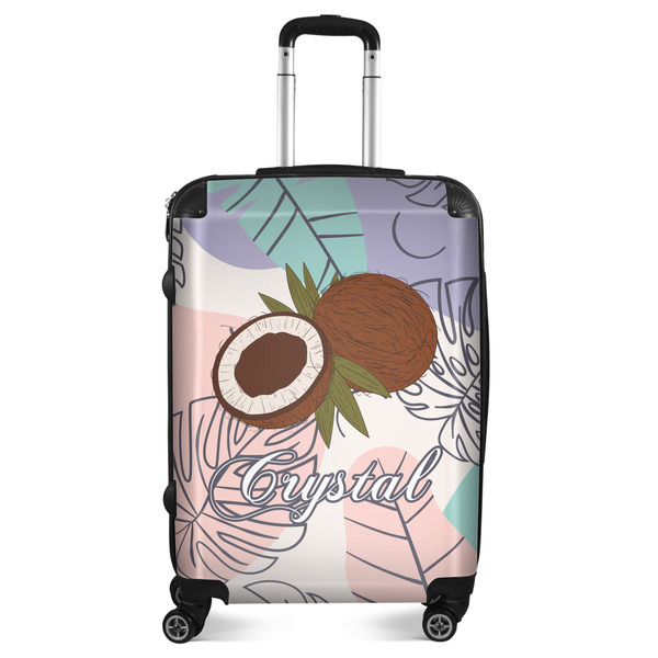 Custom Coconut and Leaves Suitcase - 24" Medium - Checked (Personalized)