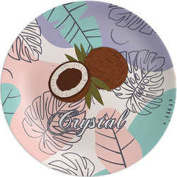 Coconut and Leaves Melamine Salad Plate - 8" (Personalized)