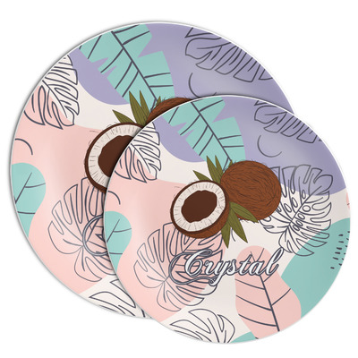Coconut and Leaves Melamine Plate (Personalized)