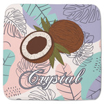 Coconut and Leaves Memory Foam Bath Mat - 48"x48" w/ Name or Text