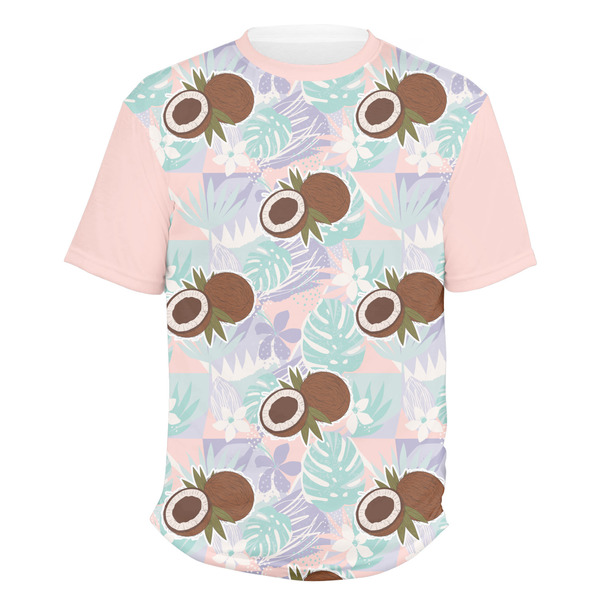 Custom Coconut and Leaves Men's Crew T-Shirt