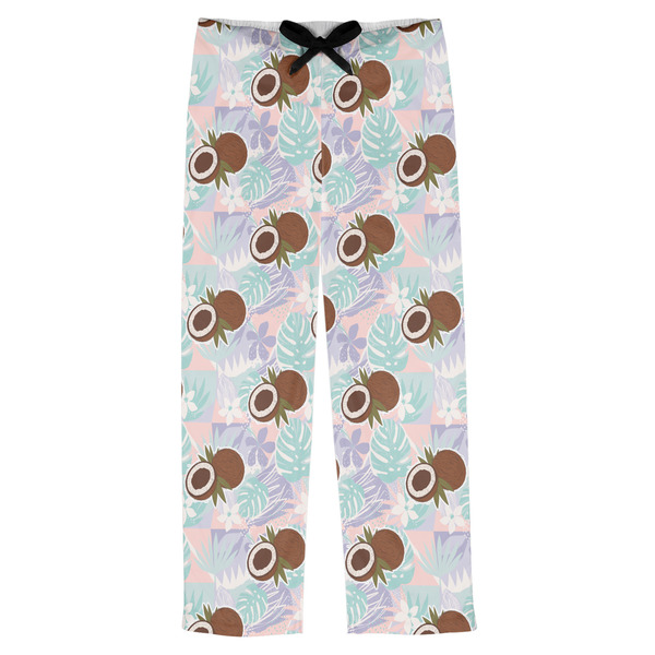 Custom Coconut and Leaves Mens Pajama Pants - 2XL